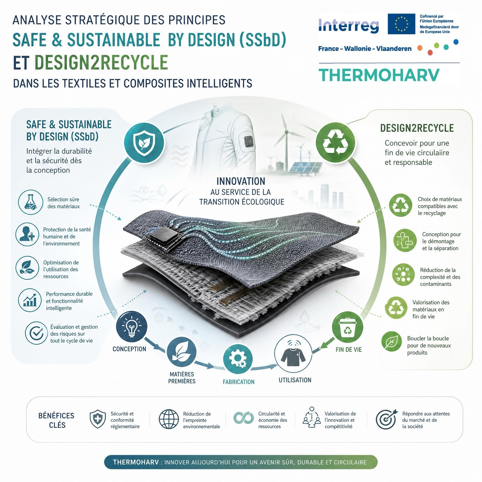 Analyse stratégique des principes Safe & Sustainable by Design et Design2Recycle dans les textiles et composites intelligents